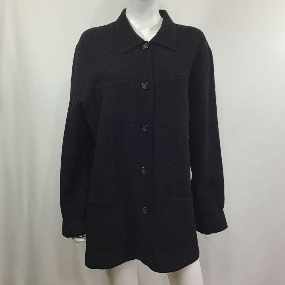 Herman Geist 100% Wool Black Peacoat
